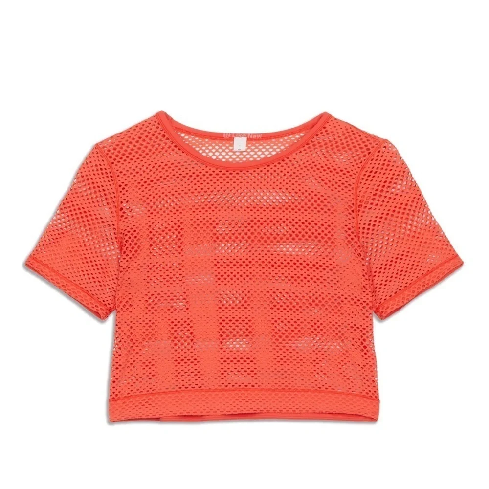 Lululemon Sweat Your Heart Out Short Sleeve Crop Tee sz 8